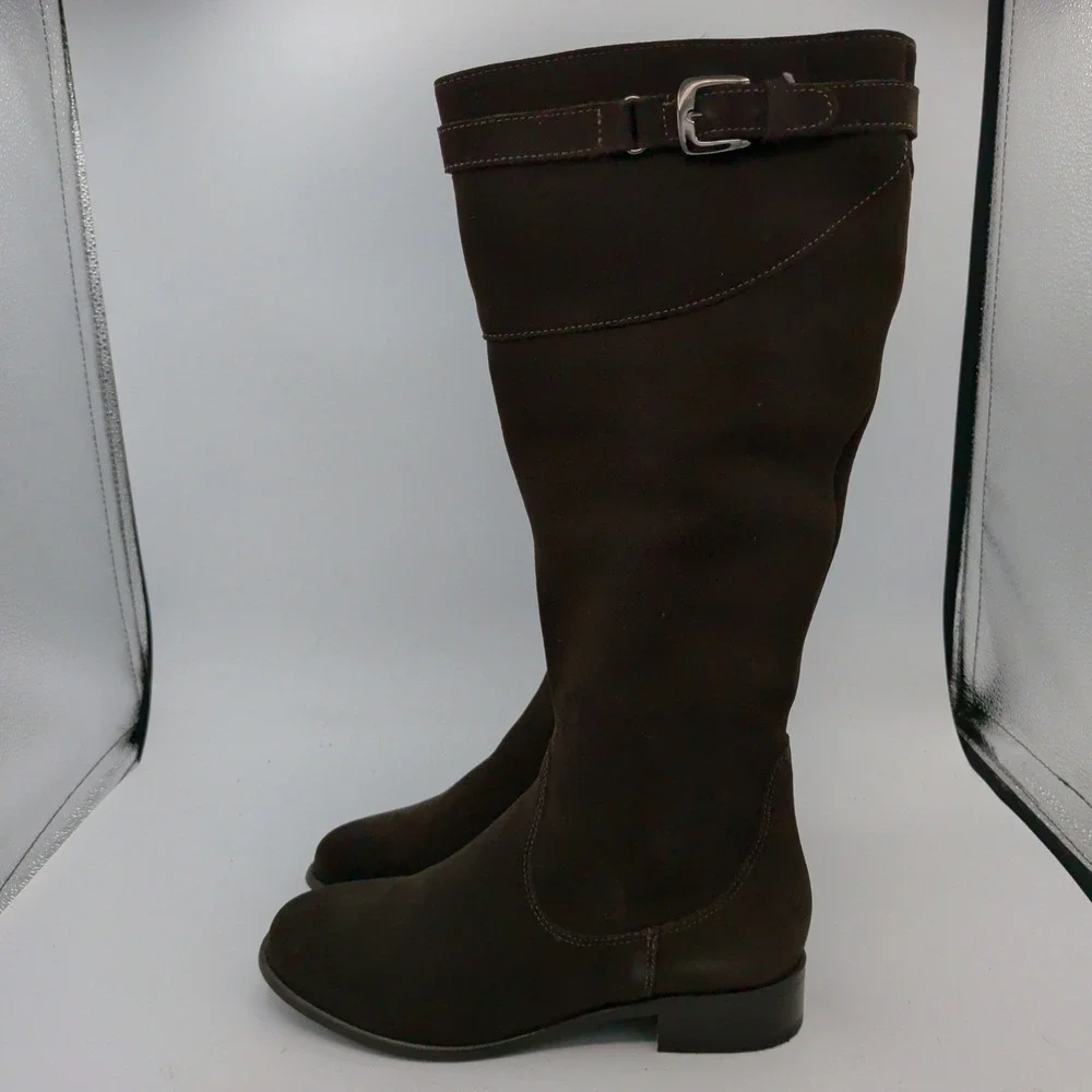 La Canadienne Shane Brown Suede Waterproof Knee High Riding Boots Women 7 M